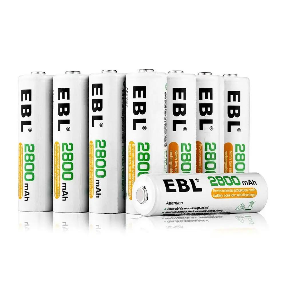 EBL 16 упаковок AA 2800mAh аккумуляторные батареи с чехлом для