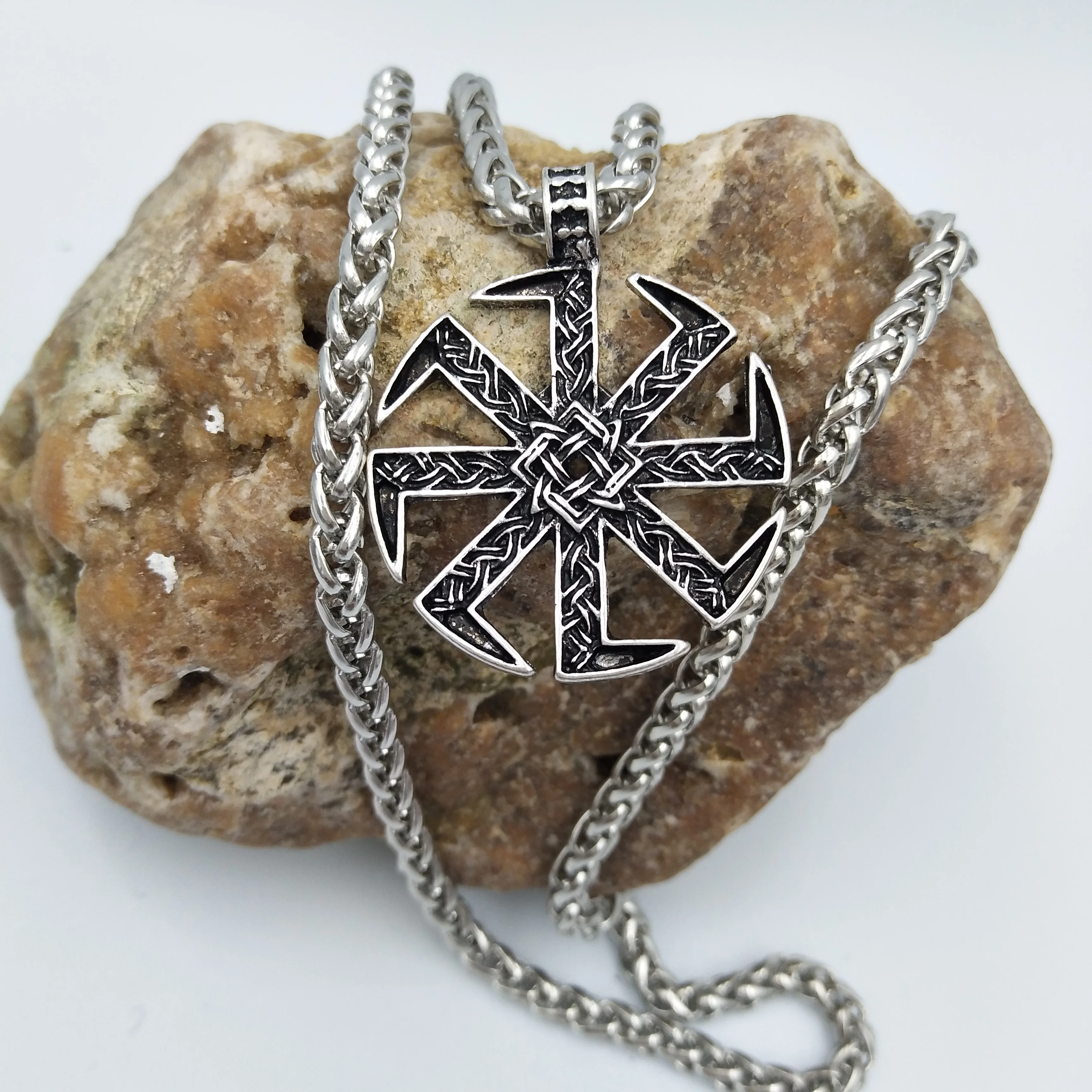 Славянский амулет Коловрат языческая подвеска Sunfiower Talisman Norse Jewelry ожерелье& Кулоны славянский символ серебряное ожерелье