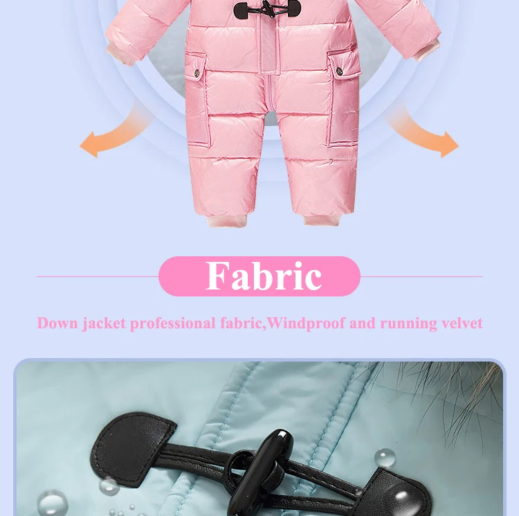 Dollplus/теплые детские зимние комбинезоны; Детский комбинезон; зимний комбинезон на утином пуху для мальчиков и девочек; Детский комбинезон; цельнокроеный комбинезон