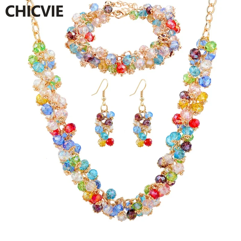 Женский комплект ювелирных изделий CHICVIE набор золотого цвета с африканскими