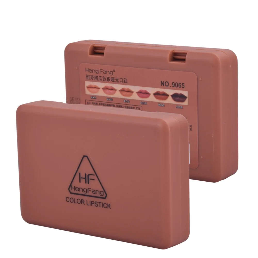 Стойкая матовая помада шесть цветов/набор тыквенный цвет s с зеркалом макияж губ