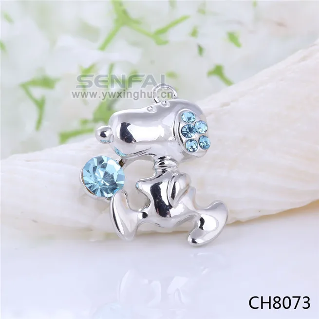 6 цветов Кристалл новинка собака кулон Шарм горячие DIY милый робот болтается Pingente