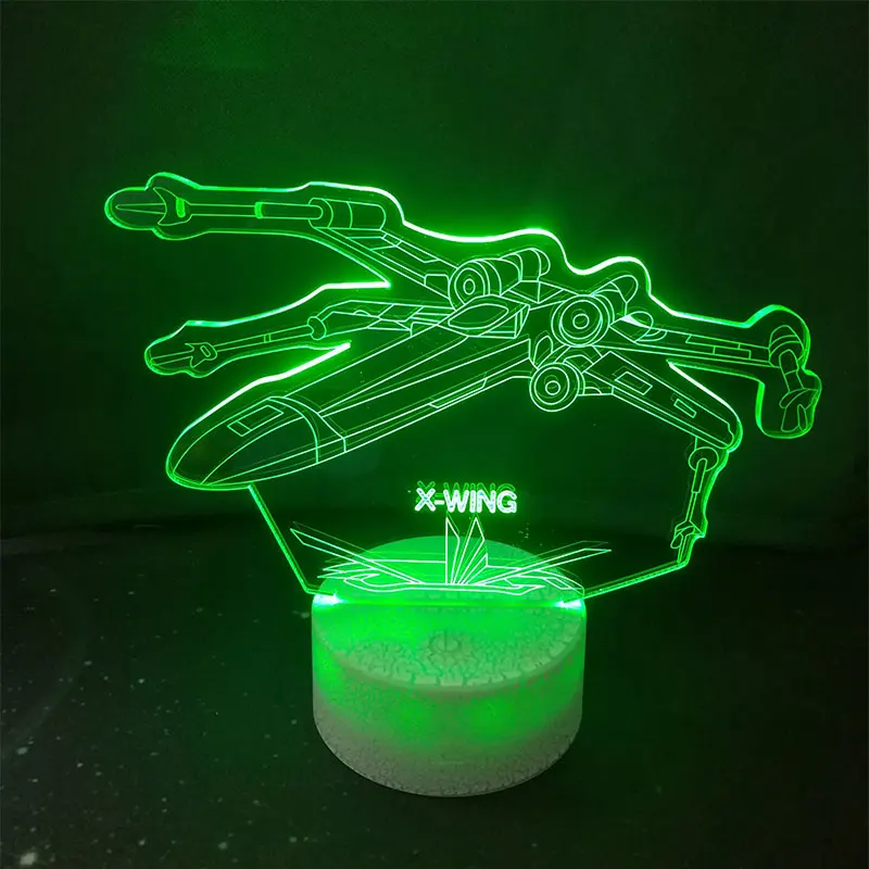 Звездные войны X WING 3D светодиодный ночник 7 цветов настольная лампа светильник