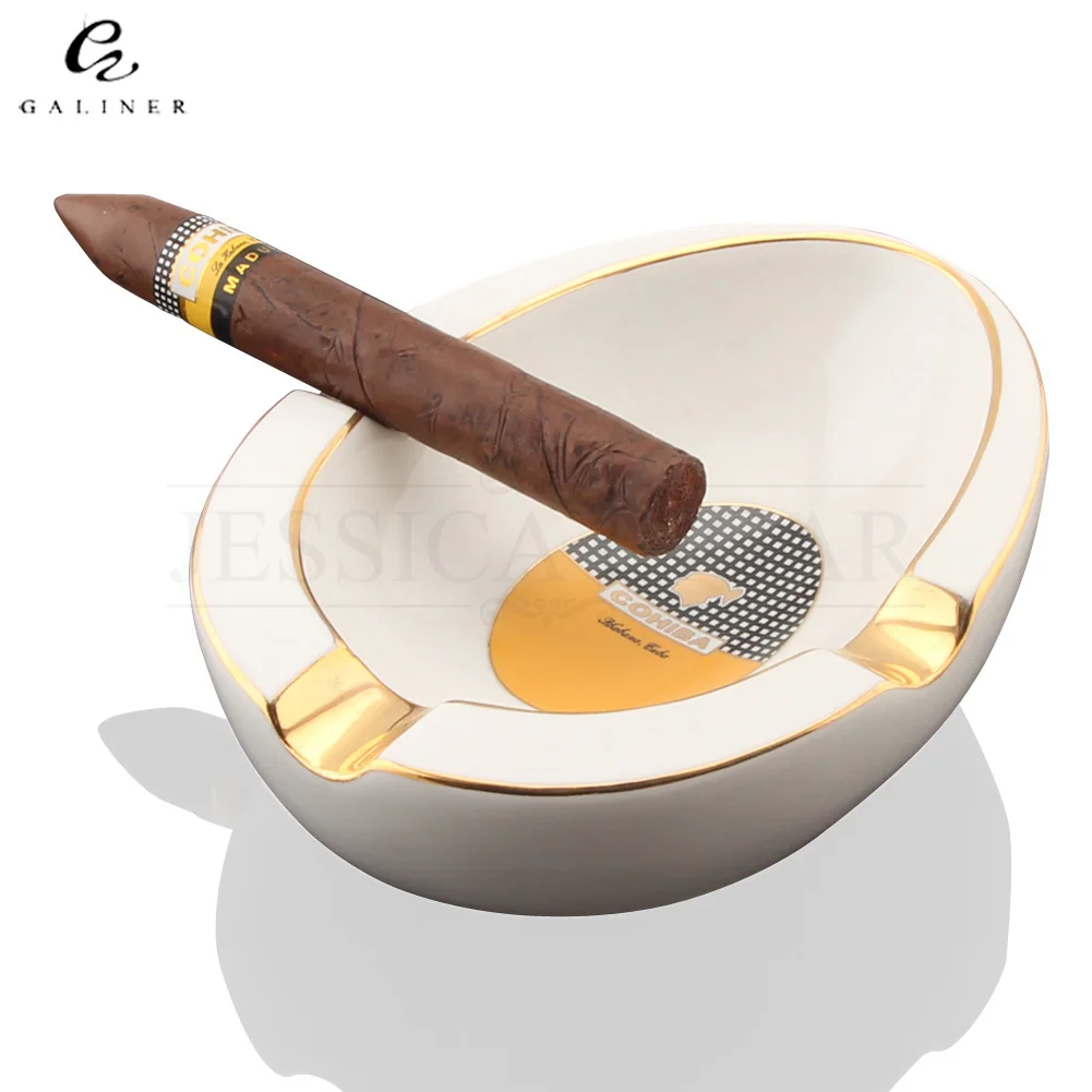 Роскошные Керамика большой пепельница стол 3 Ash слот сигарная COHIBA для домашнего