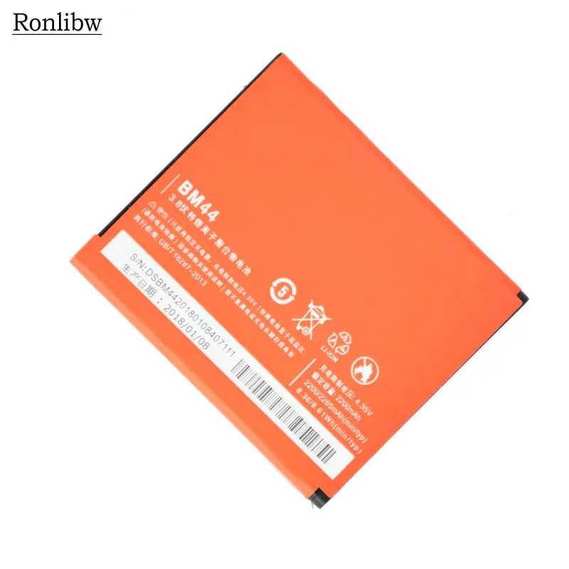 Ronlibw2200mAh BM44 BM 44 Replacement Li-Polymer Battery for Xiaomi redmi 2 Redmi 2A Batteries | Мобильные телефоны и
