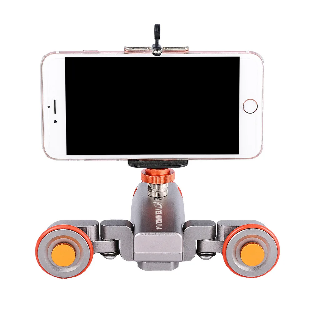 

Yelangu DSLR Motorized Electric Autodolly Video Pulley Rolling Skater Slider w Remote Control for iPhone Canon Camera Vlogging