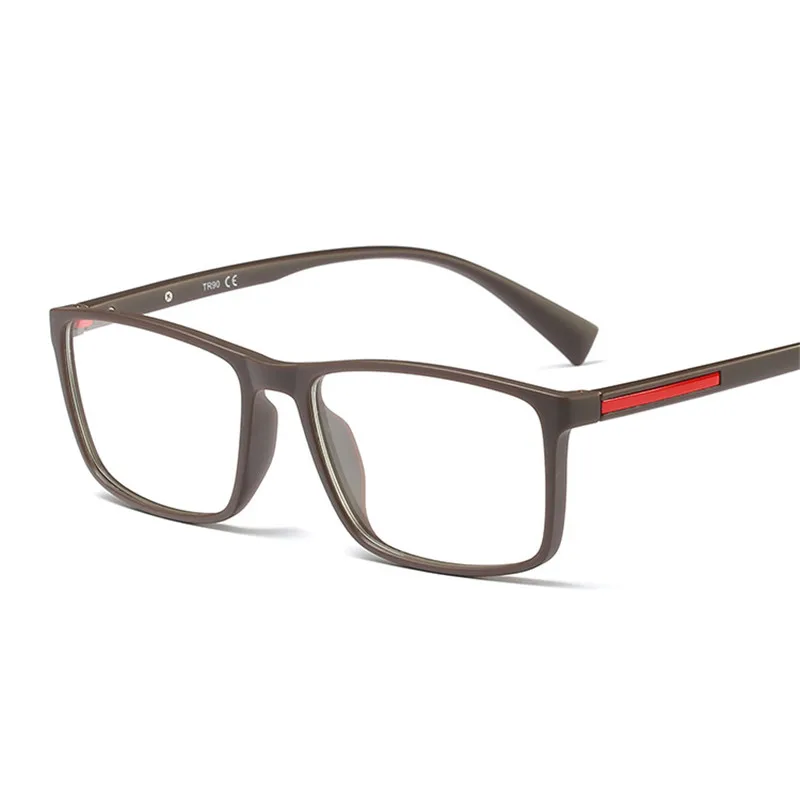 Cubojue Men's Prescription Glasses TR90 Man Optical Red Strip Black Spectacles Progressive Photochromic Multifocal Anti Blue |