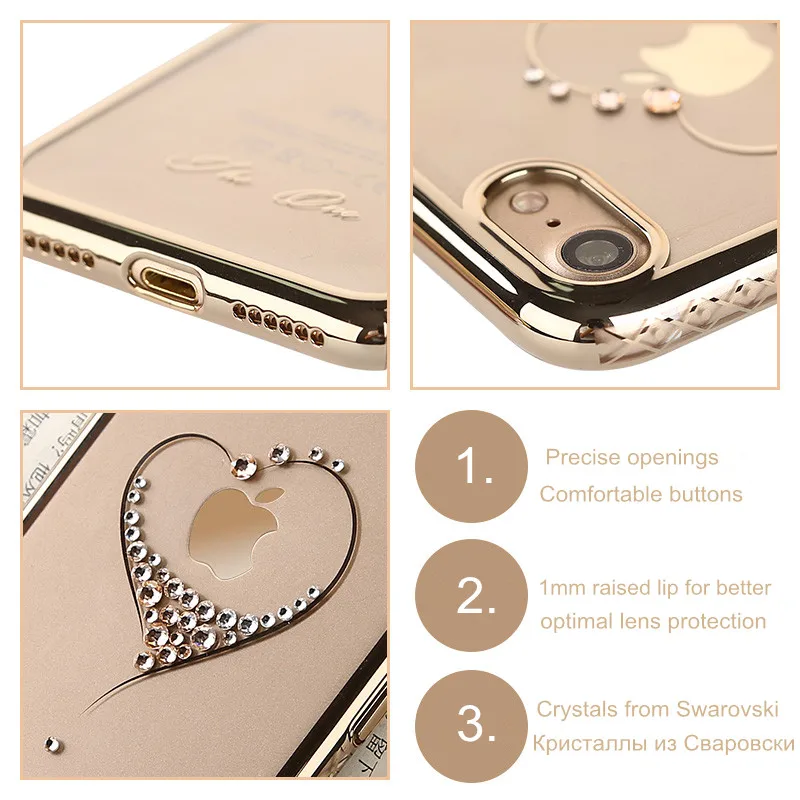 KINGXBAR чехол для iPhone 7X8 плюс кристаллами от Swarovski со стразами 8 7 Чехол Diamond ПК| |