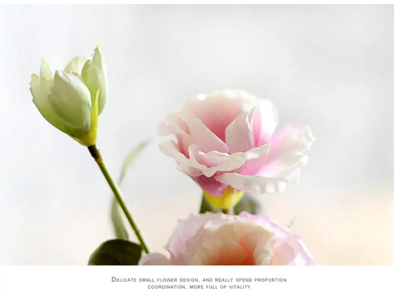 Шелковые европейские Искусственные цветы 3 головы поддельные Eustoma Gradiflorus Lisianthus Рождество Свадьба Праздник декор дома 5 цветов