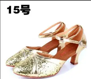 Style 15 Новинка г.; женская обувь из сатина и искусственной кожи для девочек; танцевальный зал для танго и сальсы; обувь для латиноамериканских танцев; Каблук 6 см - Цвет: Style 15