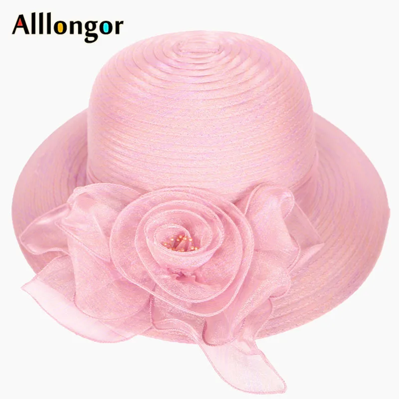 Шляпа женская свадебная с широкими полями фетровая шляпа Колокол цветочным