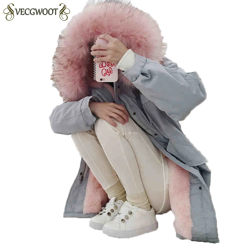 Зимняя теплая хлопковая куртка для женщин серая синяя с капюшоном свободная