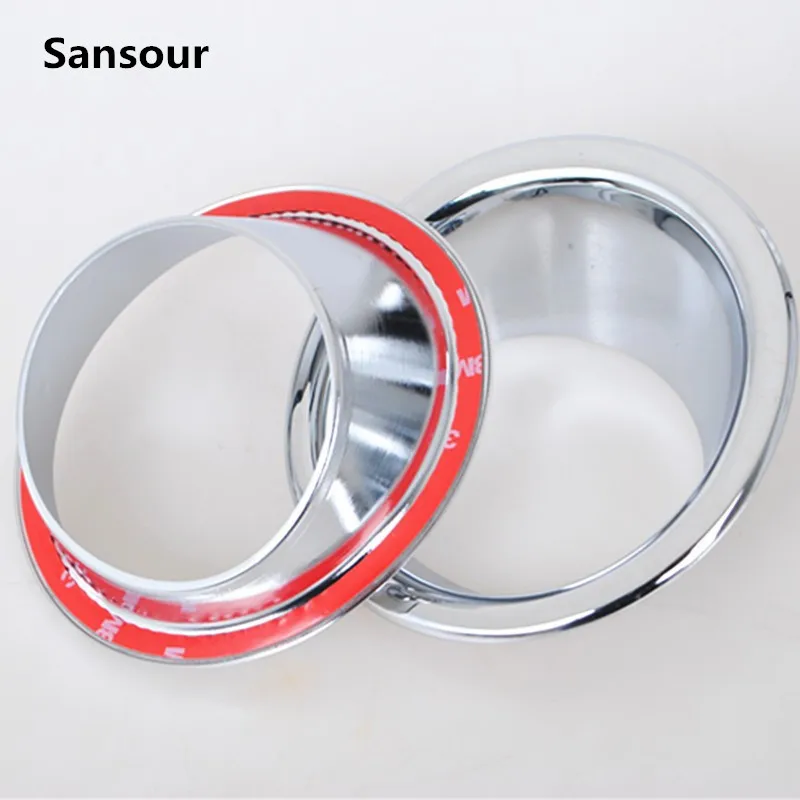 Sansour 2pcs Silver ABS Front bumper Fog Light Lamp Cover Ring Trim For Jeep 08-15 Wrangler Auto Accessories Car Styling