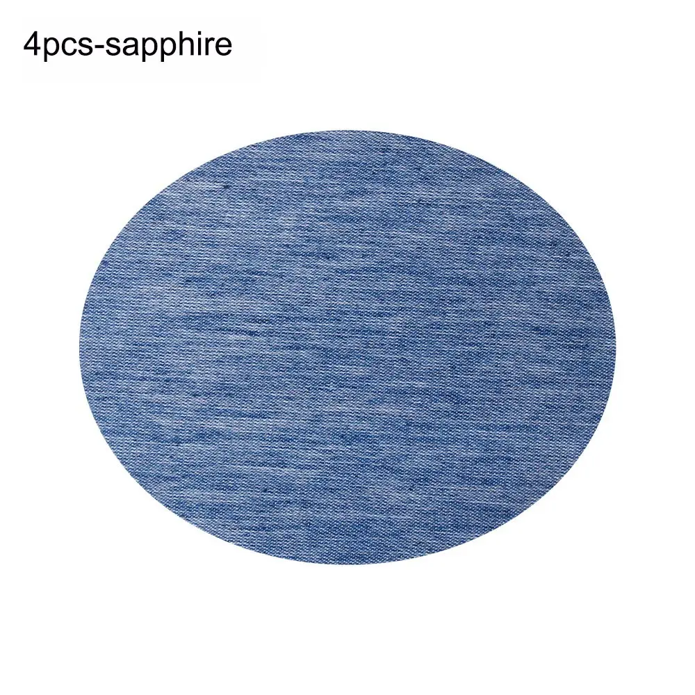 4pcs-sapphire 4/12/20 шт./лот накладками на локтях самоклеящиеся патч одежда джинсы заплаты ремонт брюки до колена с аппликацией Одежда DIY шить ткань - Цвет: 4pcs-sapphire