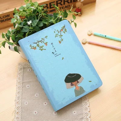 blue Креативный тренд блокнот синий кит Дневник Книга в твердом переплете дневник цветные страницы пустые А5 планировщик корейские канцелярские принадлежности Школьные принадлежности подарок - Цвет: blue