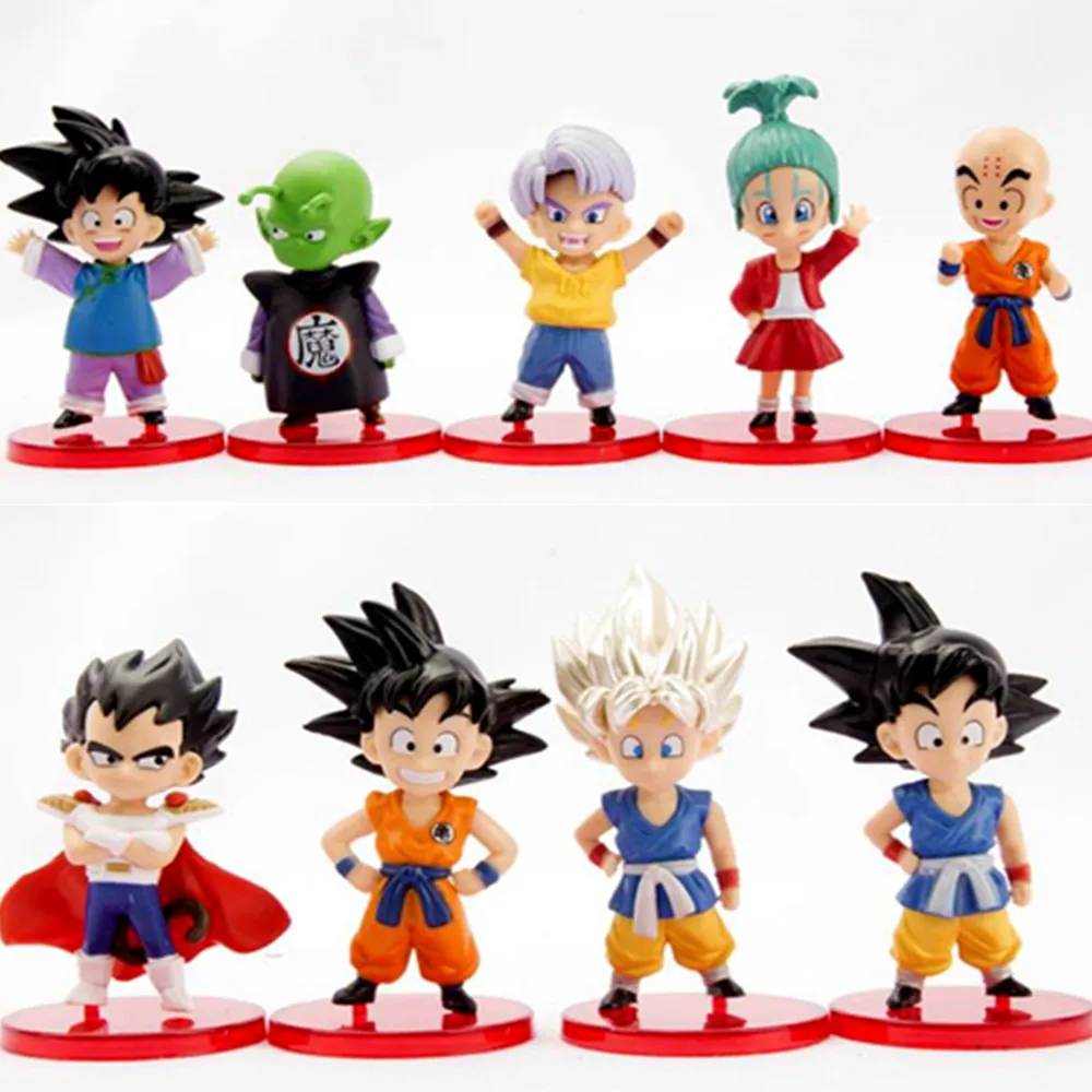 1 шт. Dragon Ball Z фигурка милая детская версия Супер Saiyan Goku Вегета ПВХ Модель Аниме Коллекция детская Подарочная игрушка