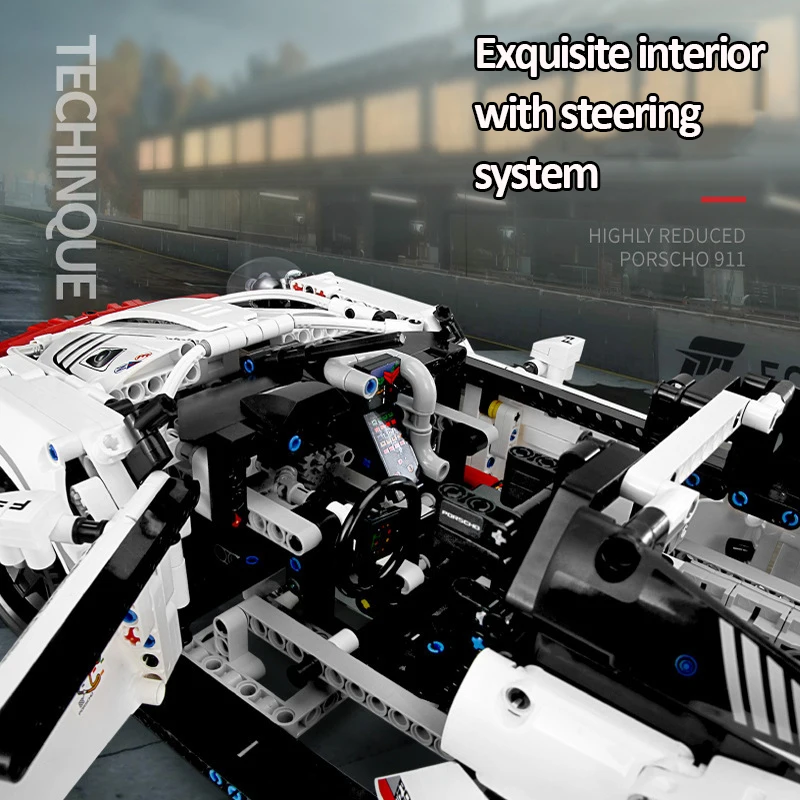Строительные блоки совместимый бренд 42096 1647 шт. Technic серия Белый Супер гоночный автомобиль 911RSR сборные игрушки для взрослых подарки