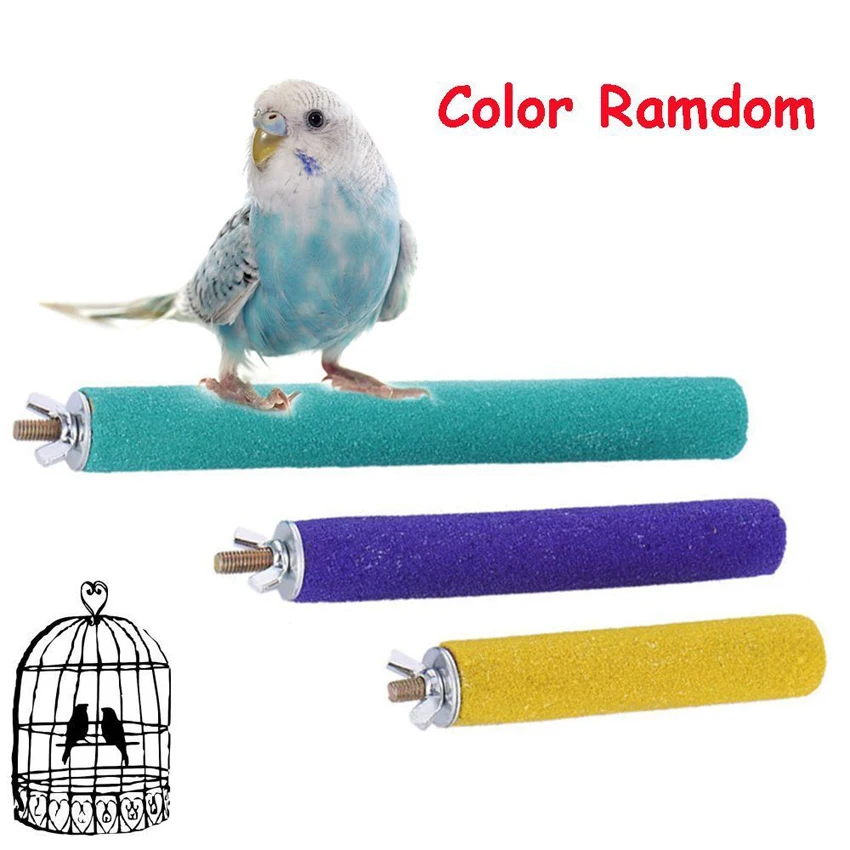 

Hot Wooden Bird Cage Parrot Chew Toys Perches Stand Paw Grinding Station Platform for Bites Parakeet Mice Hamsters Random Color