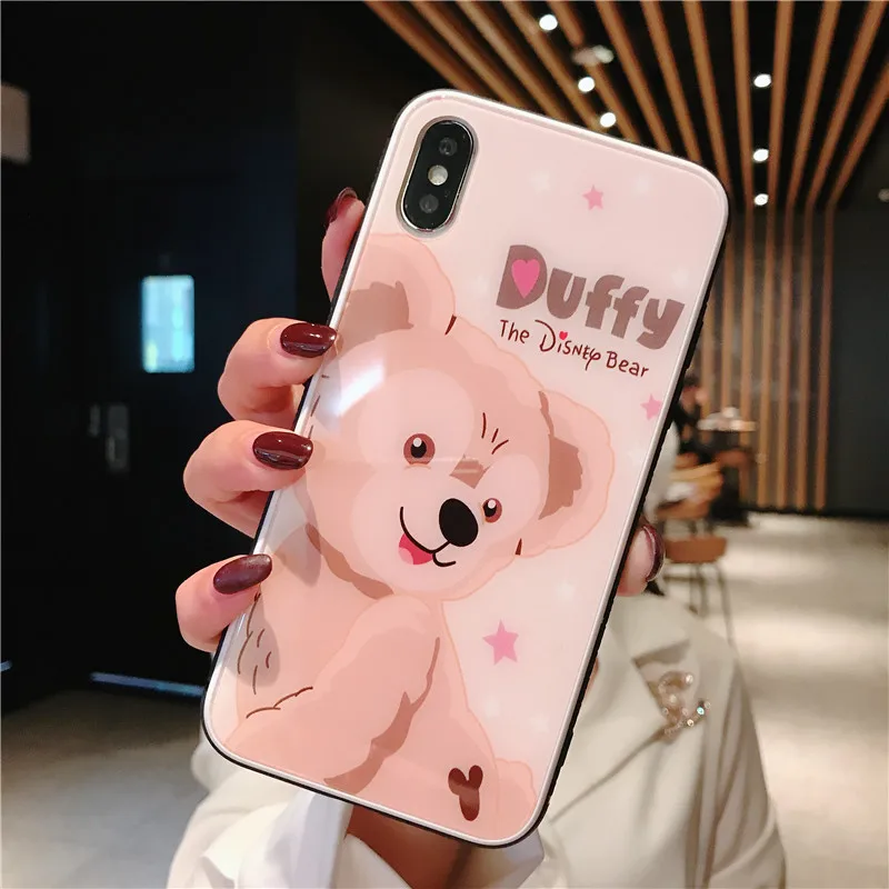 В виде медвежонка и кролика для iPhone6s 7 8 закаленное Стекло чехол iPhone X Xs XR Max