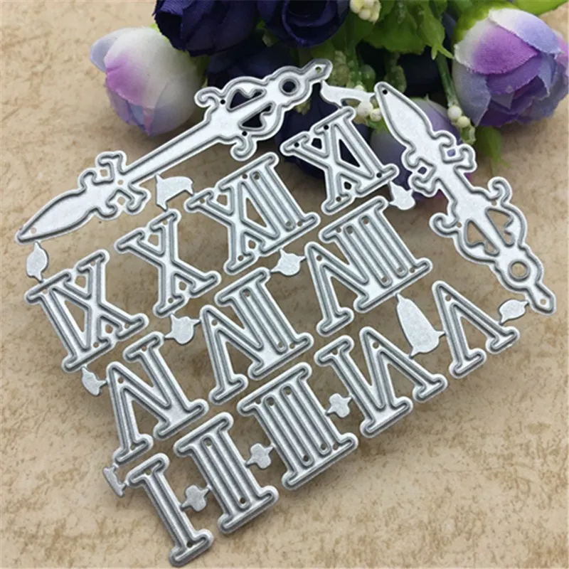 Часы с цифрами и металлическими вырубными штампами сделай сам вырезанный