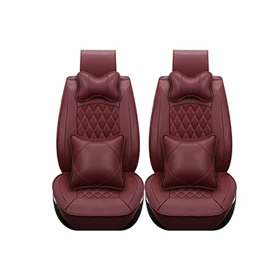Универсальный кожаный автомобильные чехлы на сиденья для Toyota Corolla Camry RAV4 Auris Prius yalis Avensis внедорожник авто аксессуары автомобиль палочки - Название цвета: red wine have pillow