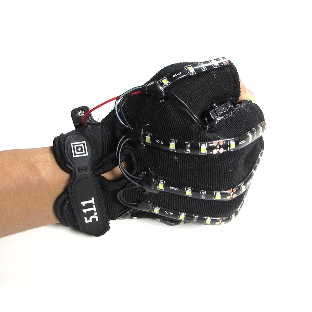 1pair(=2pcs) Led Glowing Gloves Stage Show Props LED Light up Glow Party Supplies Flashing Luminous Decors | Дом и сад