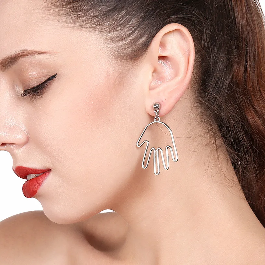 Ретро Простые индивидуальные серьги гиперболы hollowed букле d'oreille femme 2019 aretes de mujer