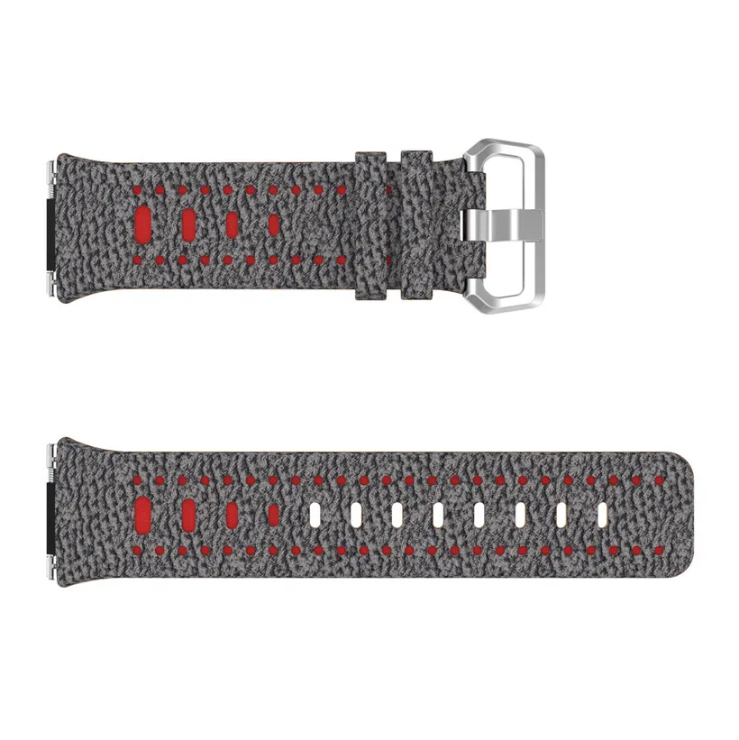 Deep Gray Red Для Fitbit Ionic кожаный ремешок Replacemen кожаный браслет ремешок для fitbit ionic smartwatch ремешок для часов - Цвет ремешка: Deep Gray Red
