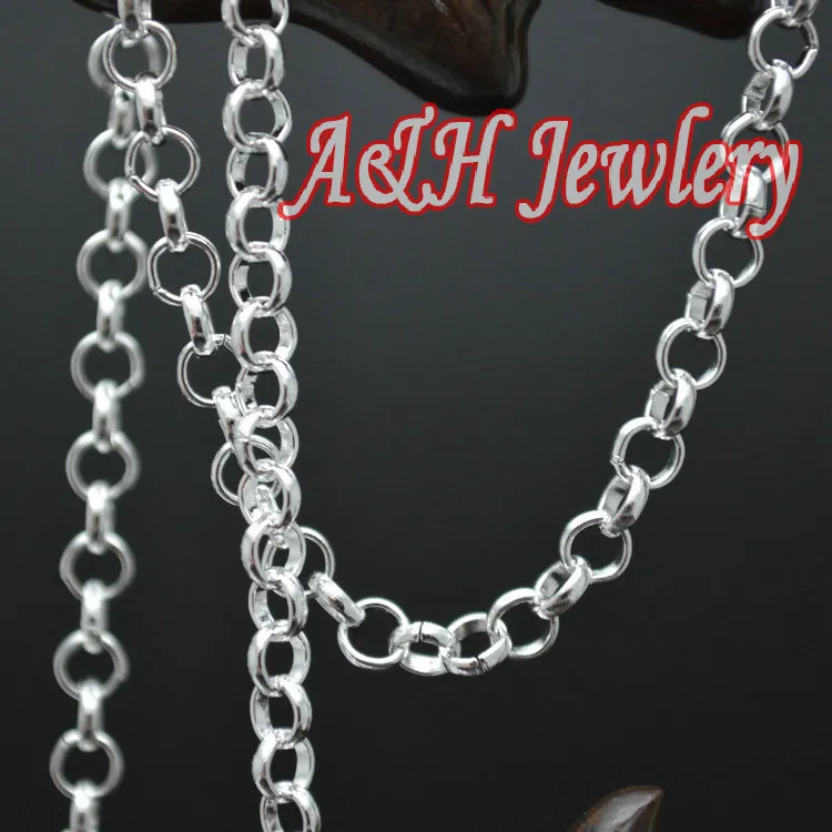 

5 Meters High Quality Silver Plated Copper Circle Chains For Necklace Making Materials DIY Findings