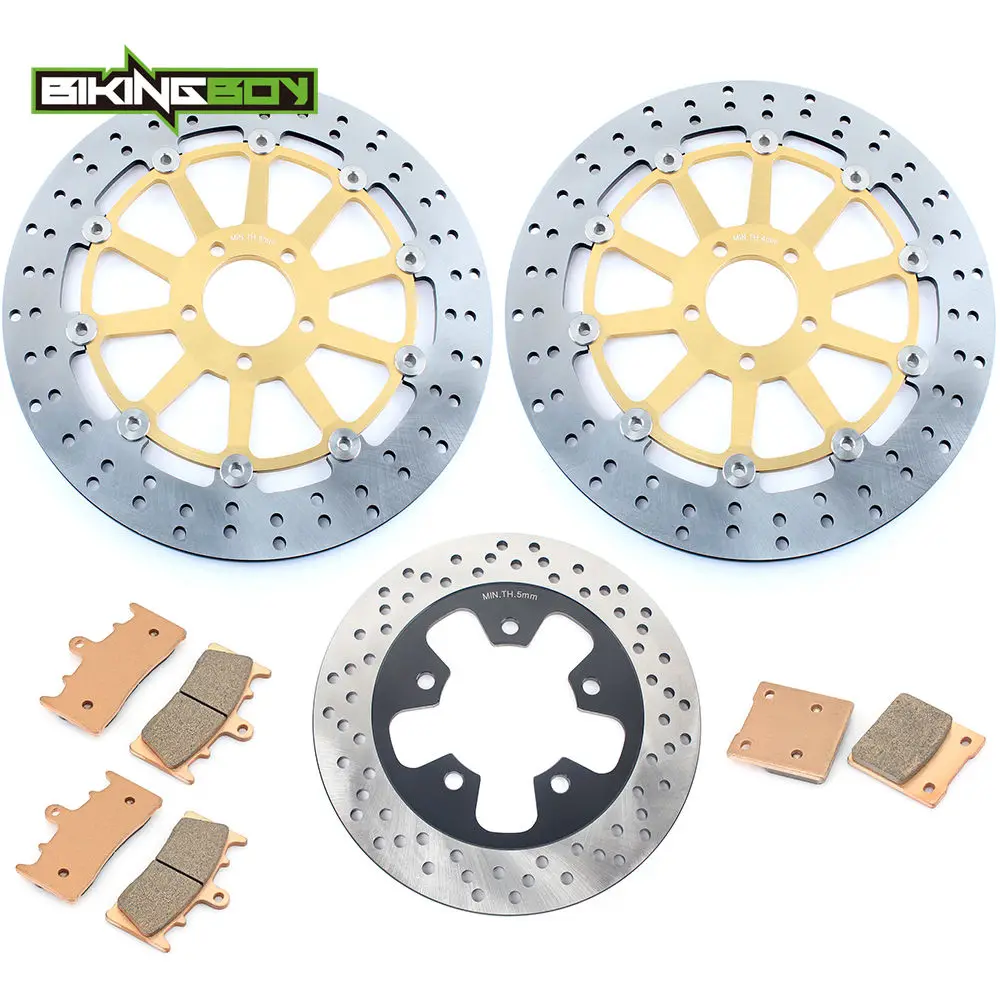BIKINGBOY Передние Задние тормозные диски Диски колодки для Kawasaki ZXR 750 89 90 91 92 93 94 95 ZXR750