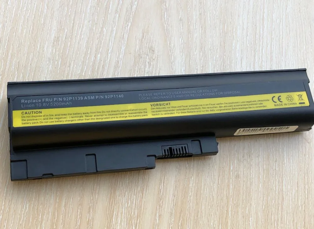 Аккумулятор на 5200 мА · ч для IBM Lenovo ThinkPad R60 R60e R61 R61e R61i T60 T60p T61 T61p R500 T500 W500 SL400 SL500