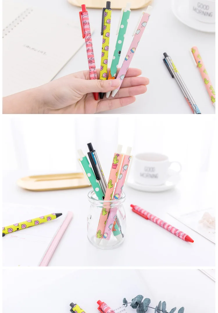 6 шт./партия, 0,5 мм, креативные забавные корейские иллюстрации, чернила для гелевой ручки, ручка, рекламный подарок, канцелярские принадлежности, школьные офисные принадлежности
