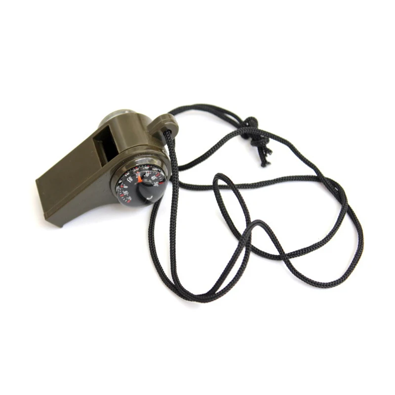 3 in 1 Survival Whistle Outdoor Tools Geology Compass Thermometer Mini Handheld Portable Triple Lifesaving | Спорт и развлечения