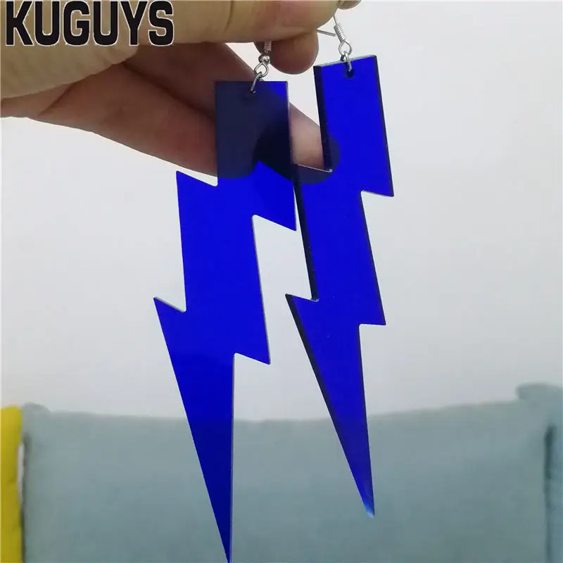 KUGUYS, 15 цветов, 115 мм, сережки-молния для женщин, карамельный цвет, Индивидуальные Акриловые длинные висячие серьги, ювелирное изделие, мода