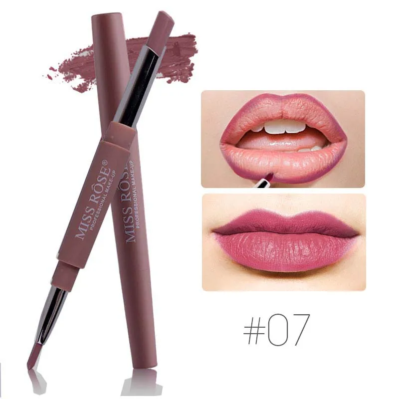 Brand Lip Matte Makeup for Women Long Lasting Pigment Red Nude Liner Double Ended with Miss Rose Lipstick |