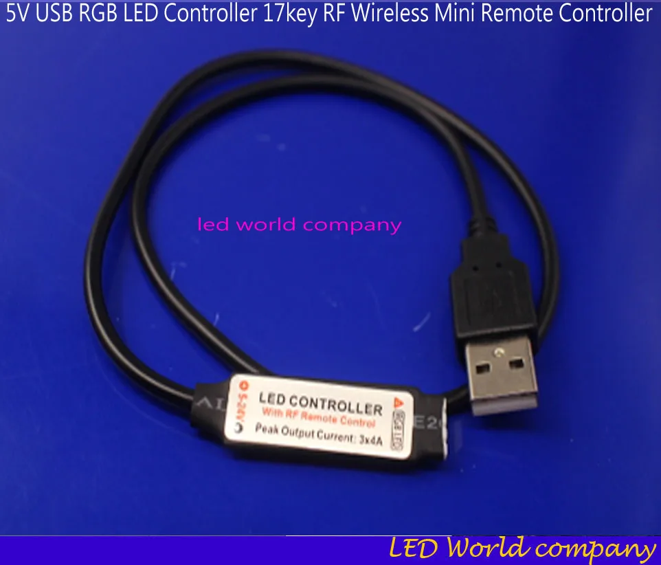 DC 5 в USB RGB светодиодный контроллер 17 клавиш RF беспроводной мини пульт