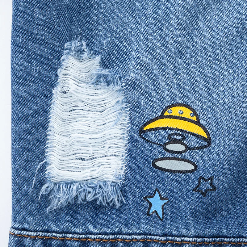 Balabala/2019 г. Большая куртка кардиган для мальчиков пальто детская джинсовая одежда