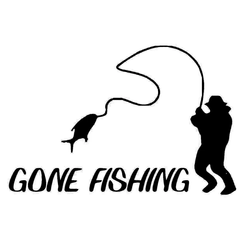 

30cm Gone Fishing Fashion Car Styling Motorcycle Vinyl Car Sticker 6Zf-084