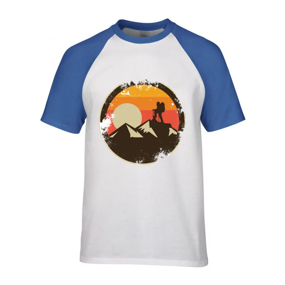 2018 Винтажная футболка для скалолазания-для фитнеса альпиниста Мужская из хлопка