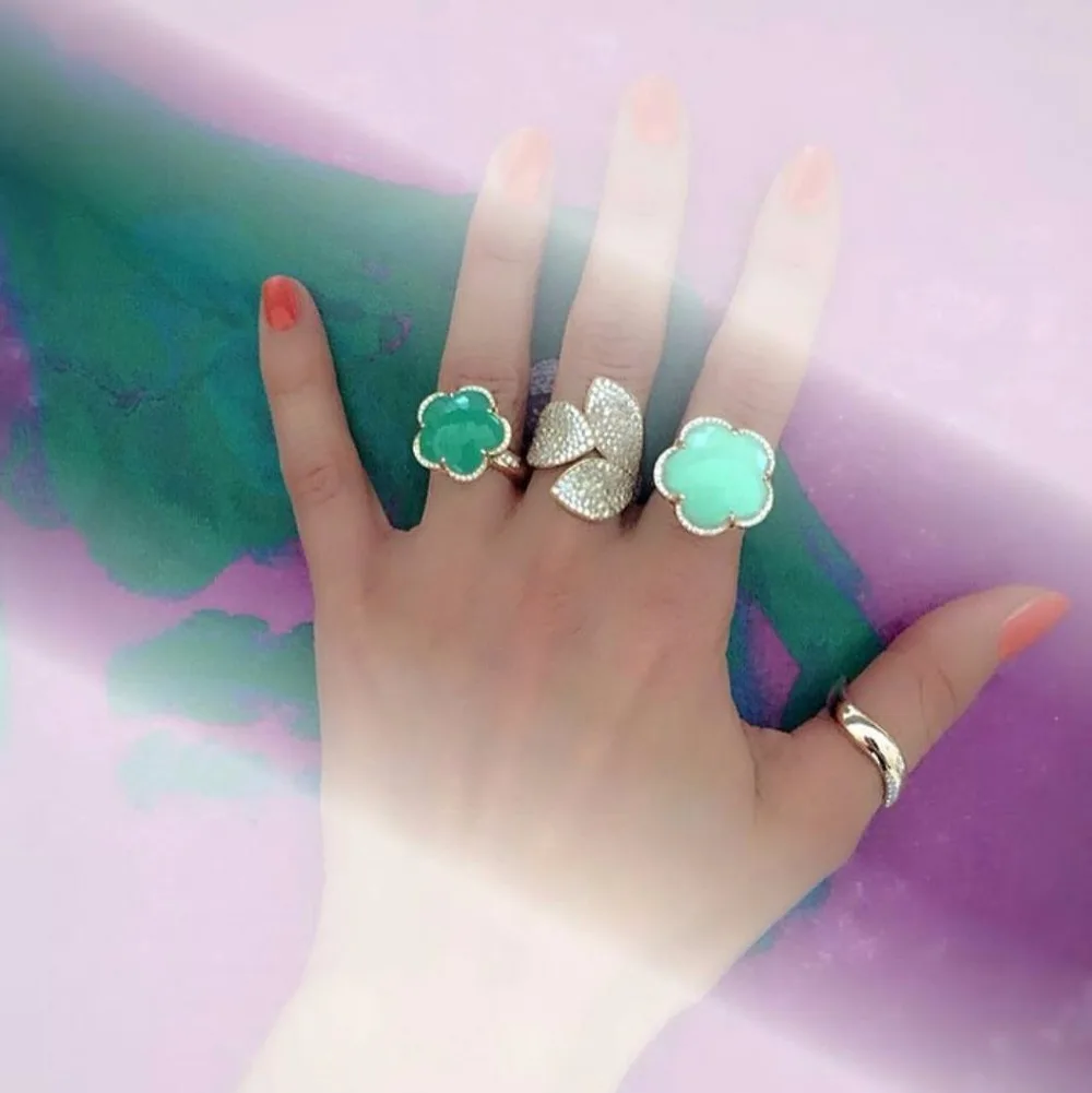 Популярные новые модные ААА фианит многослойный багет кольцо лист манжеты