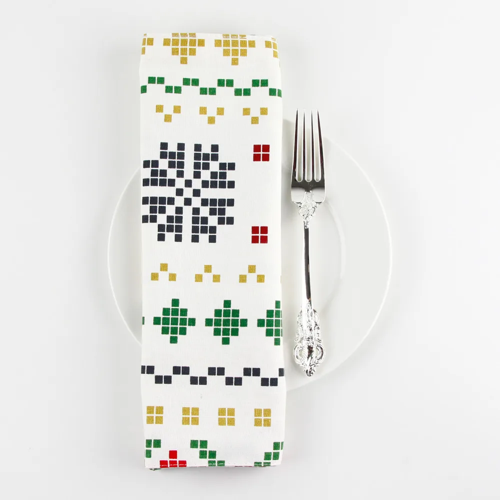 Двухсторонний коврик из хлопка и льна с геометрическим принтом изоляционный для