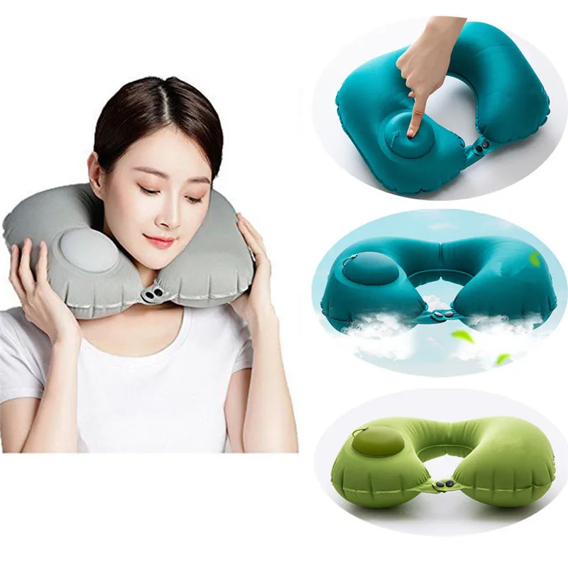 Функциональная надувная подушка для шеи u-образная путешествий воздушная отдыха