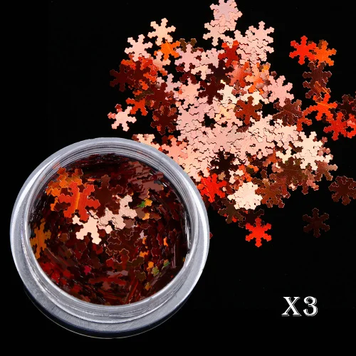 X3 1 коробка, рождественские Блестки для ногтей, 3D Блестки для дизайна ногтей, гелевые голографические лазерные снежинки, AB, серебряные украшения для маникюра, TRX1-30 - Цвет: X3