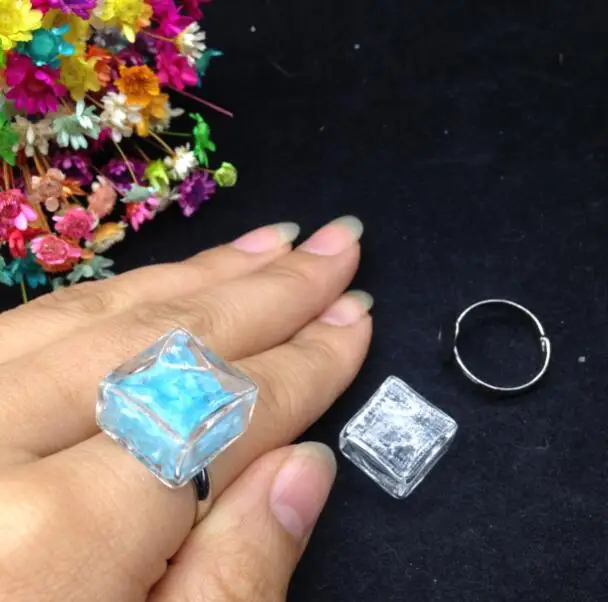 5 компл./лот прозрачные квадратные жидкостные кольца стеклянные Пузырьковые