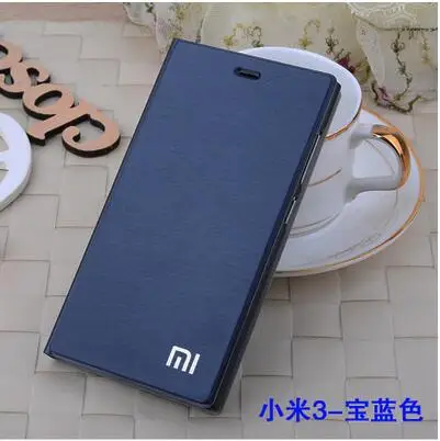 Синий Дизайн Xiaomi Mi3 чехол, высокое качество, матовый чехол из искусственной кожи, чехол для Xiaomi Mi3 M3, откидная крышка с функцией подставки - Цвет: Синий