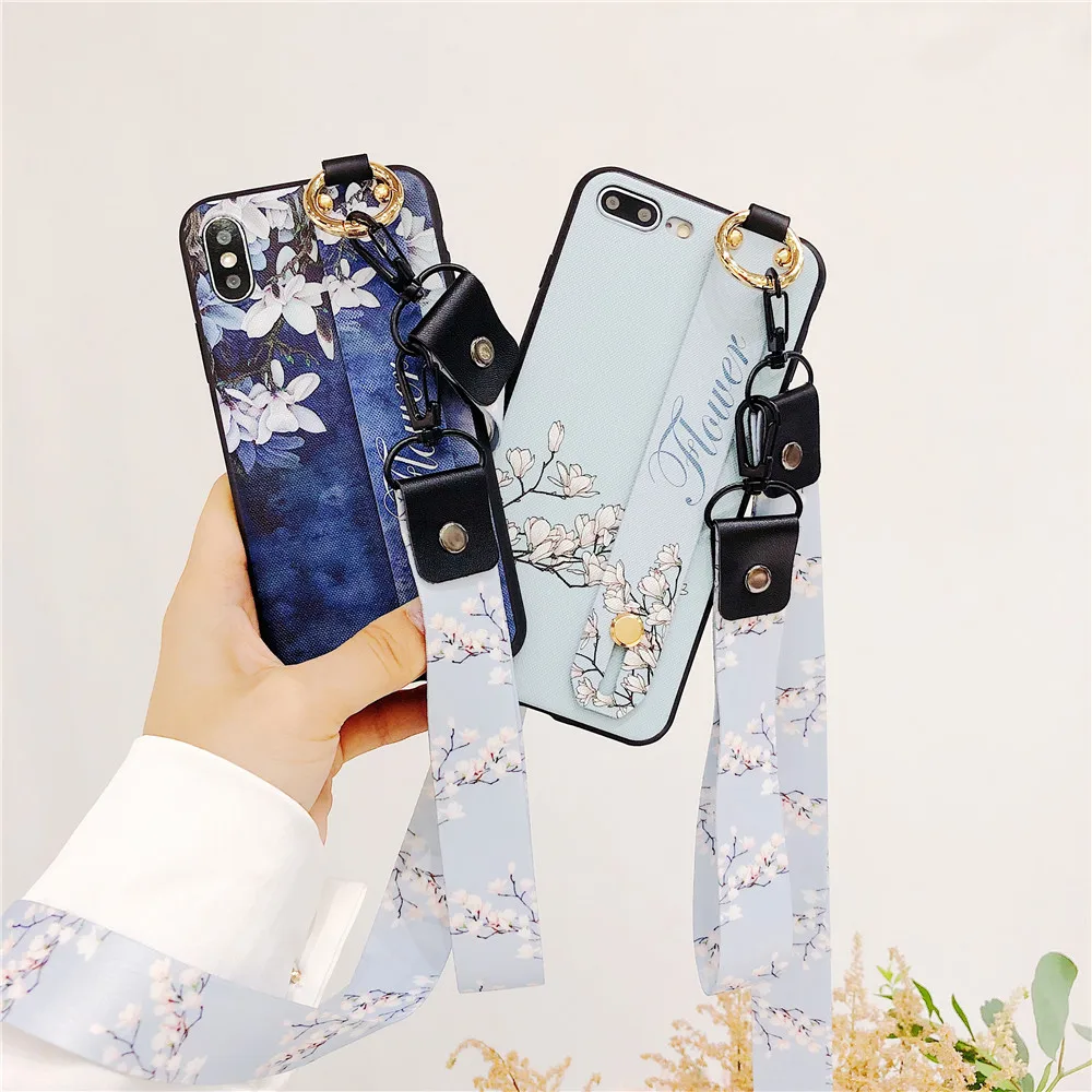 Ремешок чехол для телефона s iPhone 7 элегантный белый цветок 6 S 8 плюс XS Max Матовая