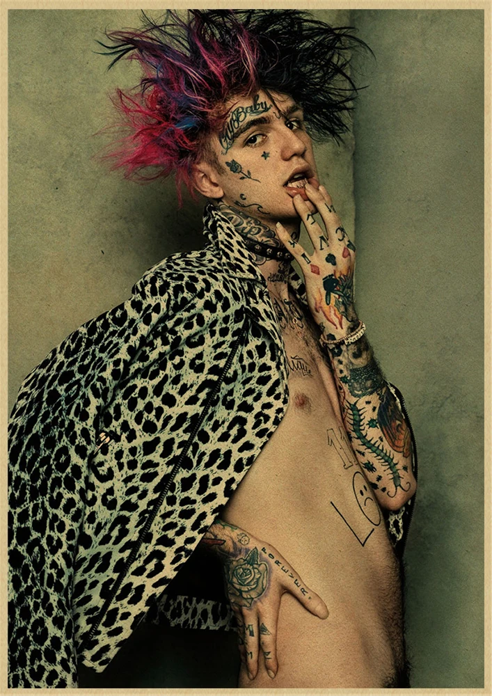 Рэпер Lil Peep плакат крафт-бумага наклейки на стену ВИНТАЖНЫЙ ПЛАКАТ качество для гостиной домашний декор