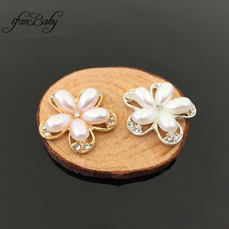 

Rhinestone diy Accessories for hair pearl buttons flat back