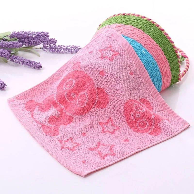 Мультяшное вышитое мини-полотенце медведь хлопчатобумажная ткань для мытья рук