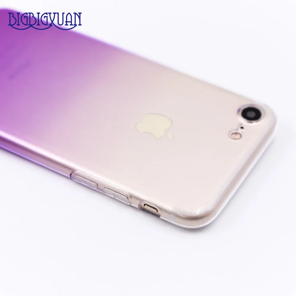 Discolor Phone Cases For iphone X 10 6S 6 7 8 Plus 5 5S SE Case Clear Ultra Slim Soft TPU Gradient Color Cover Capa Shell |